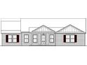 Front elevation showing the brick exterior, window and door design of the home at 885 Bear Lake Dr., Longs, SC 29568