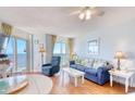 Inviting living room with stylish furnishings and a private balcony showcasing stunning ocean vistas at 2801 S Ocean Blvd. # 733, North Myrtle Beach, SC 29582