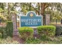 Shaftesbury Estates community entrance sign with stone pillars and lush landscaping at 172 Board Landing Circle, Conway, SC 29526