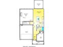 Main level floor plan featuring a great room, kitchen, dining room, garage, and flex room at 990 Oak Hollow St., Longs, SC 29568