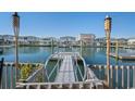 Scenic waterfront view featuring a private dock extending into a canal, surrounded by beautiful waterfront homes at 311 51St Ave. N, North Myrtle Beach, SC 29582