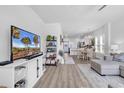 Bright and airy living space with modern furniture and an open-concept design to dining area at 3534 Pampas Dr. # 505, Myrtle Beach, SC 29577