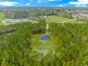 Drone shot showcases home surrounded by dense forest, highlighting privacy and seclusion at 1930 W Homewood Rd., Conway, SC 29526