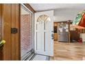 View from front door looking into home with stainless steel refrigerator at 1301 Highway 701 South, Loris, SC 29569
