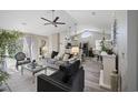 Bright living room with vaulted ceilings, modern decor, and hardwood floors throughout at 304 Carolina Springs Ct., Conway, SC 29527
