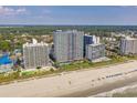 A picturesque aerial view of the beachfront condos, showcasing direct beach access and ocean views at 2007 S Ocean Blvd. # 2006, Myrtle Beach, SC 29577