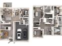 Detailed floor plan showcasing the home's layout, including bedrooms, bathrooms, kitchen, living areas, and garage at 5036 Riverton Ct, Myrtle Beach, SC 29579