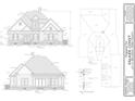 Detailed exterior elevation showcasing the front and rear views of a home, with precise architectural specifications at 135 Low Country Loop, Murrells Inlet, SC 29576