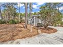 Spacious front yard with mature trees and well-maintained landscaping along the driveway at 3026 Cedar Creek Run, Little River, SC 29566