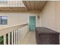 Balcony with a storage chest outside the door of unit 5A21 at 9661 Shore Dr. # A-21, Myrtle Beach, SC 29572