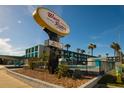 View of the Wave Rider hotel with welcome sign at 1600 S Ocean Blvd. # 148, Myrtle Beach, SC 29577
