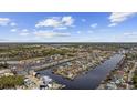 A scenic aerial view of a waterfront neighborhood with houses along canals and lush greenery at 4520 N Plantation Harbour Dr. # F9, Little River, SC 29566