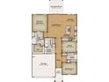 Detailed floor plan showcases the layout of the home's bedrooms, kitchen, living spaces, and garage at 2207 Flatleaf Ct, Longs, SC 29568