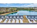 Aerial view of townhomes near a pond and nature at 564 Sea Sparrow St. # 564, Myrtle Beach, SC 29588