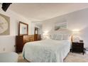 Cozy bedroom featuring a comfortable bed, matching nightstands, and beach-themed decor at 1210 N Waccamaw Dr. # 408, Garden City Beach, SC 29576