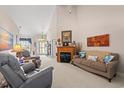 Spacious living room showcases a fireplace, comfortable seating, and an open layout at 542 Sand Ridge Rd., Conway, SC 29526