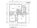 Blueprint for first floor plan featuring a kitchen, great room, dining room, flex room, and garage at 1490 Hardwick Rd., Conway, SC 29526