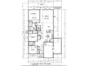 Blueprint of a home's 1st floor plan, showing the layout with owner's bedroom, Gathering room, kitchen, and two-car garage at 2247 Society Dr., Conway, SC 29527