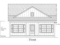 Front exterior elevation blueprint displays window and door measurements of the home at 275 Zion Rd., Galivants Ferry, SC 29544