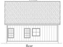 Rear exterior elevation blueprint showing the back of the home and its windows at 275 Zion Rd., Galivants Ferry, SC 29544