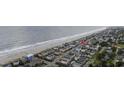 Aerial view shows the location of the home along the beach at 510 S Ocean Blvd., Surfside Beach, SC 29575