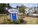Lake View Villas street sign with landscaped frontage; building in background at 627 Bonaventure Dr. # 103, Myrtle Beach, SC 29577