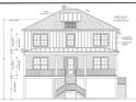 Blueprint sketch of front house elevation with detailed window and siding specifications at 428 Vista Dr., Murrells Inlet, SC 29576