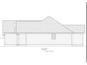 Right elevation of house plan shows simple construction and roof overhang at 242 Country Club Rd., Marion, SC 29571