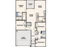 Detailed floor plan showcasing the layout, including the primary suite, bedrooms, and the open-concept kitchen and living areas at 447 Sw Hewett Landing Dr., Supply, SC 28462