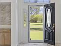 Inviting foyer showcasing decorative glass, modern finishes, and a view of the well-maintained front yard at 4100 Hagwood Circle, Conway, SC 29526