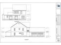 Detailed rear and left side home elevations showing covered porches and window placements at 1099 Wachesaw Rd., Murrells Inlet, SC 29576