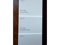 Paint swatches display various shades of white, including Toque White and Incredible White, showcasing subtle variations in tone at 2991 Inheritance Rd., Conway, SC 29527