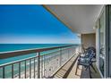 Enjoy the ocean breeze from this large balcony with chairs and amazing view at 1625 S Ocean Blvd. # 1604, North Myrtle Beach, SC 29582