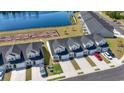 Aerial view of townhomes, showcasing the community and lakefront setting at 295 Brackish Dr. # 673, Myrtle Beach, SC 29588