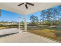 Covered patio overlooking a spacious backyard and scenic tree line at 4016 Macks Rd, Aynor, SC 29511
