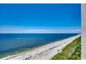 Breathtaking aerial view of the coastline, showcasing the beach and ocean as seen from the condo at 2711 S Ocean Blvd. # 1917, North Myrtle Beach, SC 29582