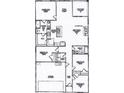A black and white floor plan showing the layout of a home with multiple bedrooms, kitchen and living areas at 958 Oak Hollow St., Longs, SC 29568