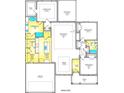 Detailed floor plan featuring a main level layout with bedrooms, bathrooms, kitchen and living area at 962 Oak Hollow St., Longs, SC 29568