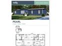 Modern single-story home featuring a blue exterior, large windows, manicured front yard, and a welcoming front porch at 121 Forman Way, Aynor, SC 29511