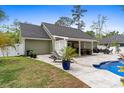 Backyard patio with outdoor furniture and views of the pool at 1610 Old Tram Rd., Little River, SC 29566