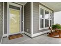Close-up of a home's welcoming front door and charming porch area at 812 Gammon Dr., Myrtle Beach, SC 29579