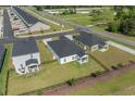An aerial view highlighting the backyard of single-Gathering homes in a modern community at 109 River Vista Way, Myrtle Beach, SC 29588