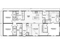 Detailed floor plan showcasing a layout with three bedrooms and two bathrooms at 115 Forman Way, Aynor, SC 29511