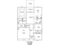Detailed floor plan of home showing the layout of rooms including Primary, great room, kitchen and bedrooms at 56 Henderson Way, Pawleys Island, SC 29585