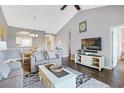 Bright living room showcases an open floor plan and hardwood floors at 6203 Catalina Dr. # 1832, North Myrtle Beach, SC 29582