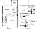 Open-concept floor plan displaying the layout of the home's first and second stories at 879 Cypress Preserve Circle, Longs, SC 29568