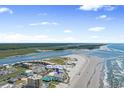 Stunning aerial view of the condo complex at 6302 North Ocean Blvd near the beautiful beach and coastline at 6302 N Ocean Blvd. # G-3, North Myrtle Beach, SC 29582