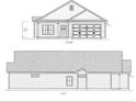 Detailed architectural drawing showcasing the front and side elevations of the home, displaying its design and dimensions at 3597 Valley Forge Rd., Aynor, SC 29511