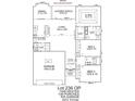 Detailed floor plan showing layout with 3 bedrooms, 2 baths, living areas, kitchen, garage, and porch at 418 Lifestyle Court, Surfside Beach, SC 29575