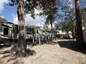 The travel trailer has an outdoor deck space, providing a great spot for relaxation and outdoor dining at 6001-N53 S Kings Hwy., Myrtle Beach, SC 29575